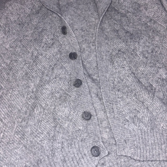Tasso Elba  100% Cashmere Gray Button-Up Cardigan - Picture 2 of 4